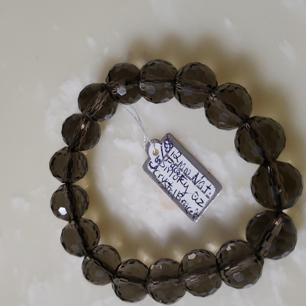Natural Smoky Crystal Quartz 12mm Bracelet AAA